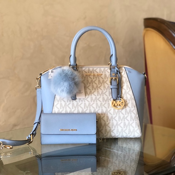 Michael Kors Handbags - NWT Michael Kors LG Ciara Handbag&wallet&pom pom